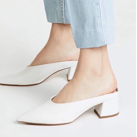 Vince Shoes - Vince White Slip On Mules
